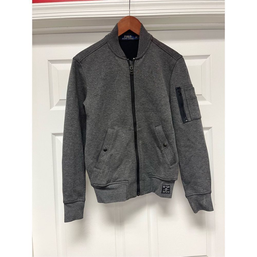 Polo Ralph Lauren Gray Jersey Utility Jacket sz XS EUC